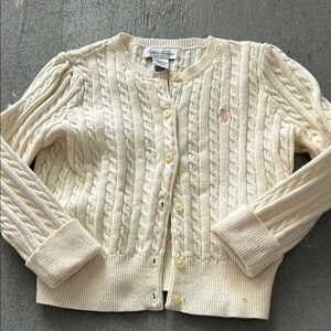 Ralph Lauren Ivory Cable Knit Cardigan
